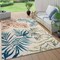 World Rug Gallery Floral Leaves Indoor/Outdoor Area Rug 5'x7' Gray Area Rug 5552MULTI5X7 - alternate 1